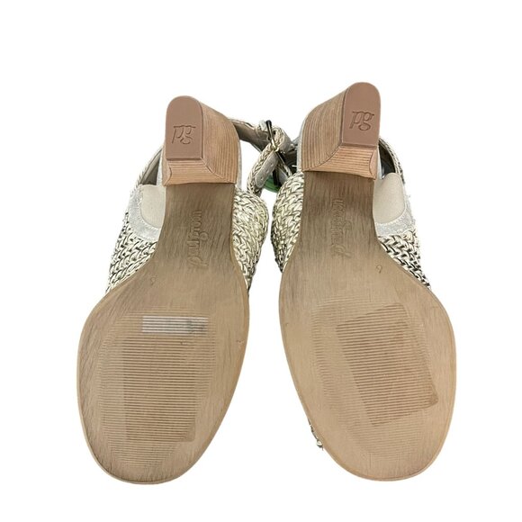 Paul Green Lovely Sandal Metallic Woven Nubuck Slingback Heel, Size UK 6(US 8.5) - Picture 9 of 10